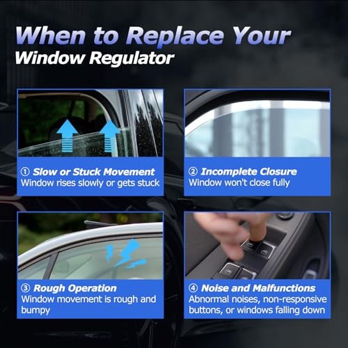 Rear Left Power Window Regulator with Motor for 2006-2013 Chevy Impala, 2014