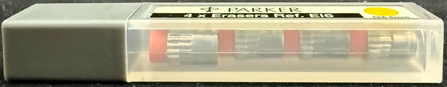 o'o'o . Genuine PARKER . 4 x ERASERS . EI6 . for Mechanical Pencil . 6mm Dia.