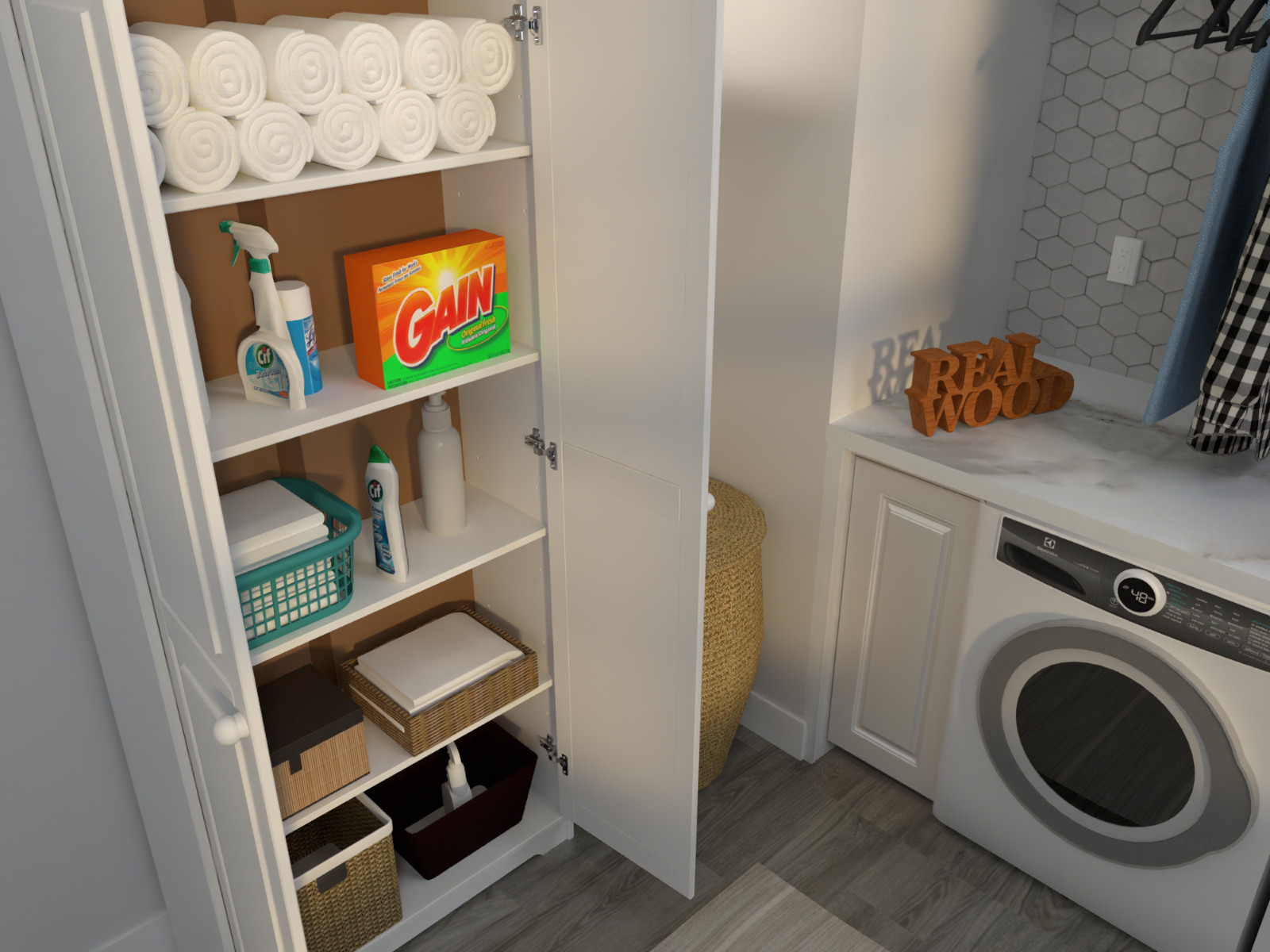 Cabinet Pantry 2 Doors Solid Wood White- by From the Tree Furniture