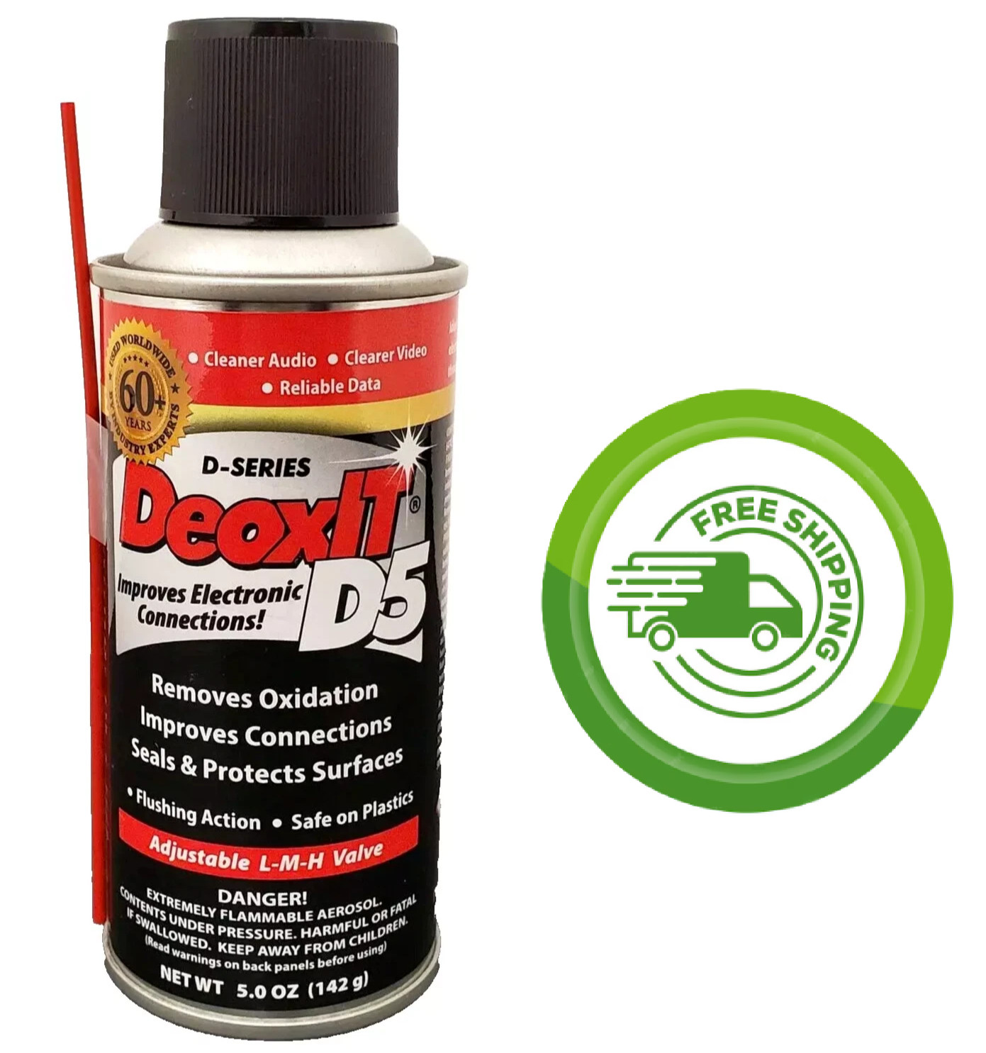 Caig DeoxIT® D5S-6-LMH - Original Can w/ LMH Spray Valve - 5% Solution - 5 oz