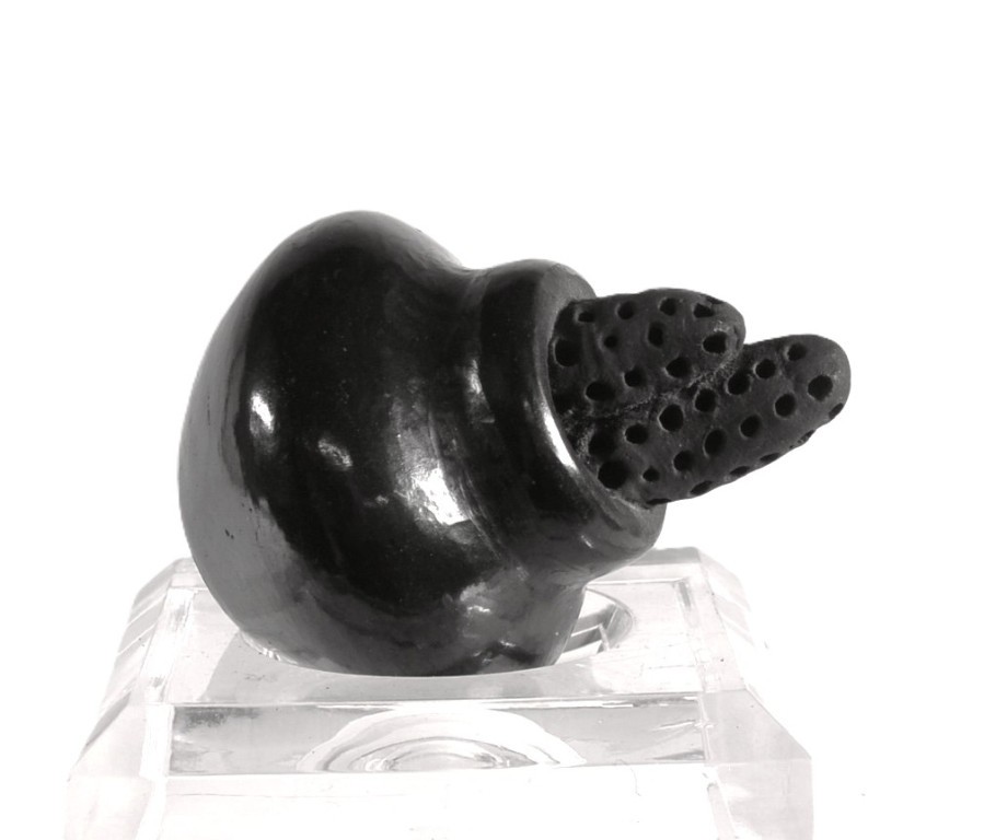 Santa Clara Pueblo Small Pot with Corn Black Pottery By Dorothy and Paul