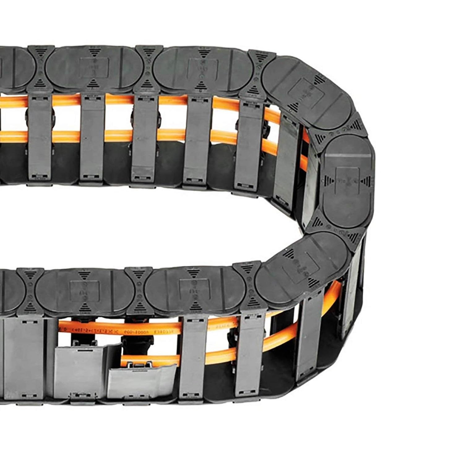 Plastic Drag Chain Cable Carrier Open Type with End Connectors R125 25 X 57Mm L1