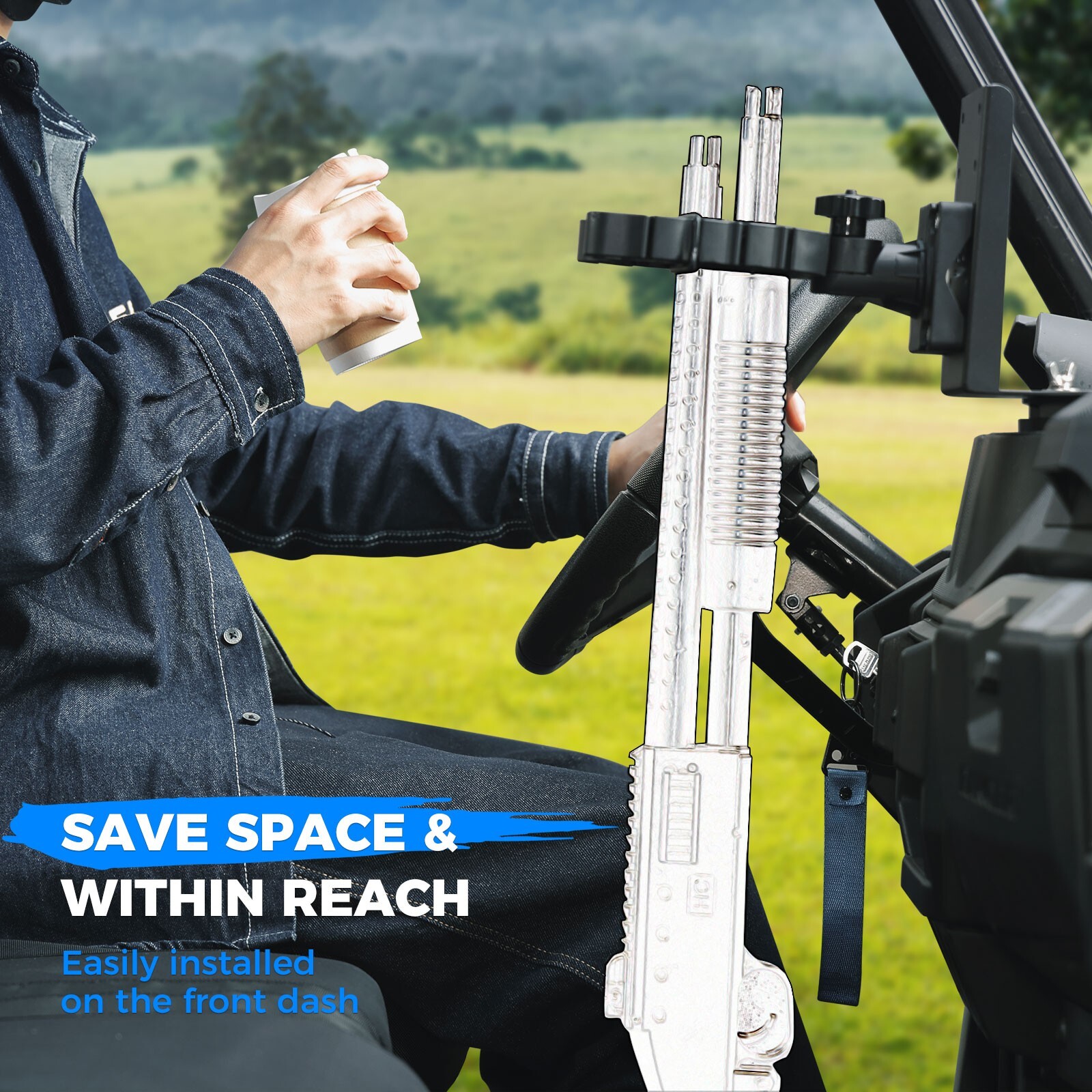 UTV Gun Holder Tool Rack Grip Clamps Rifle Holder For Polaris Ranger XP General