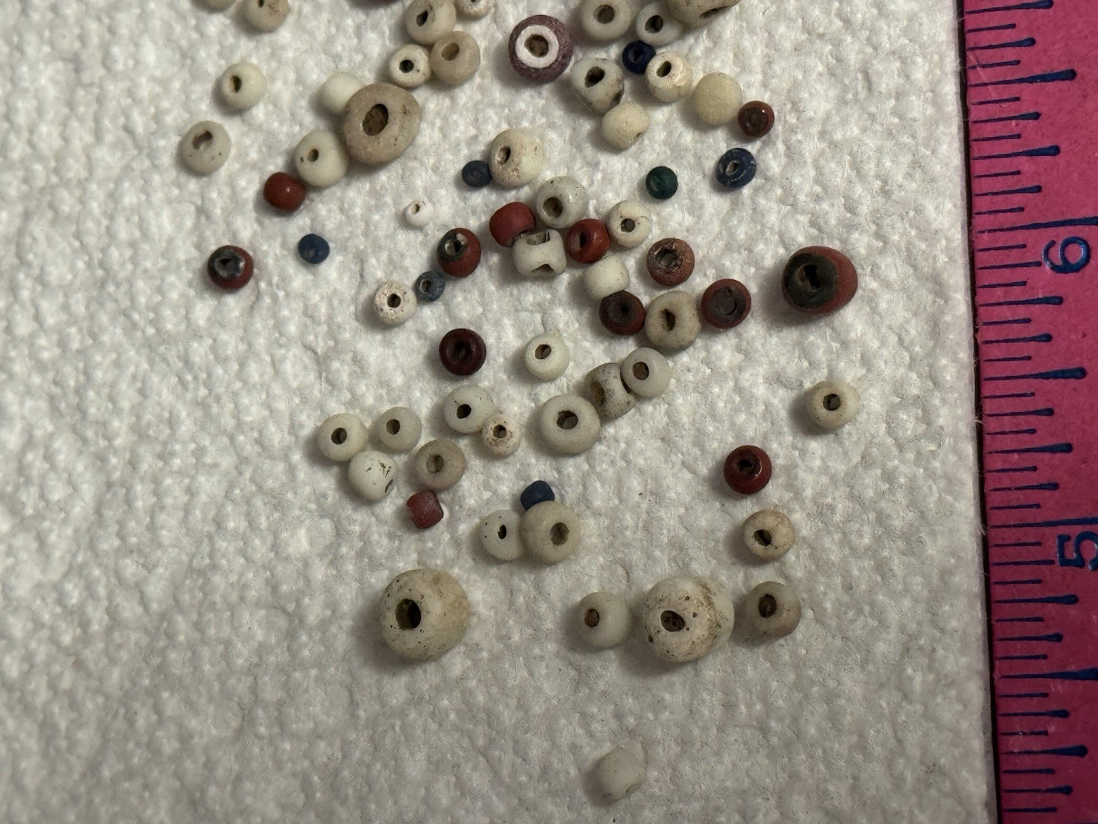 LOT OF 106 ANTIQUE CALIFORNIA TRADE BEADS FOUND BETWEEN AUBURN & PLACERVILLE