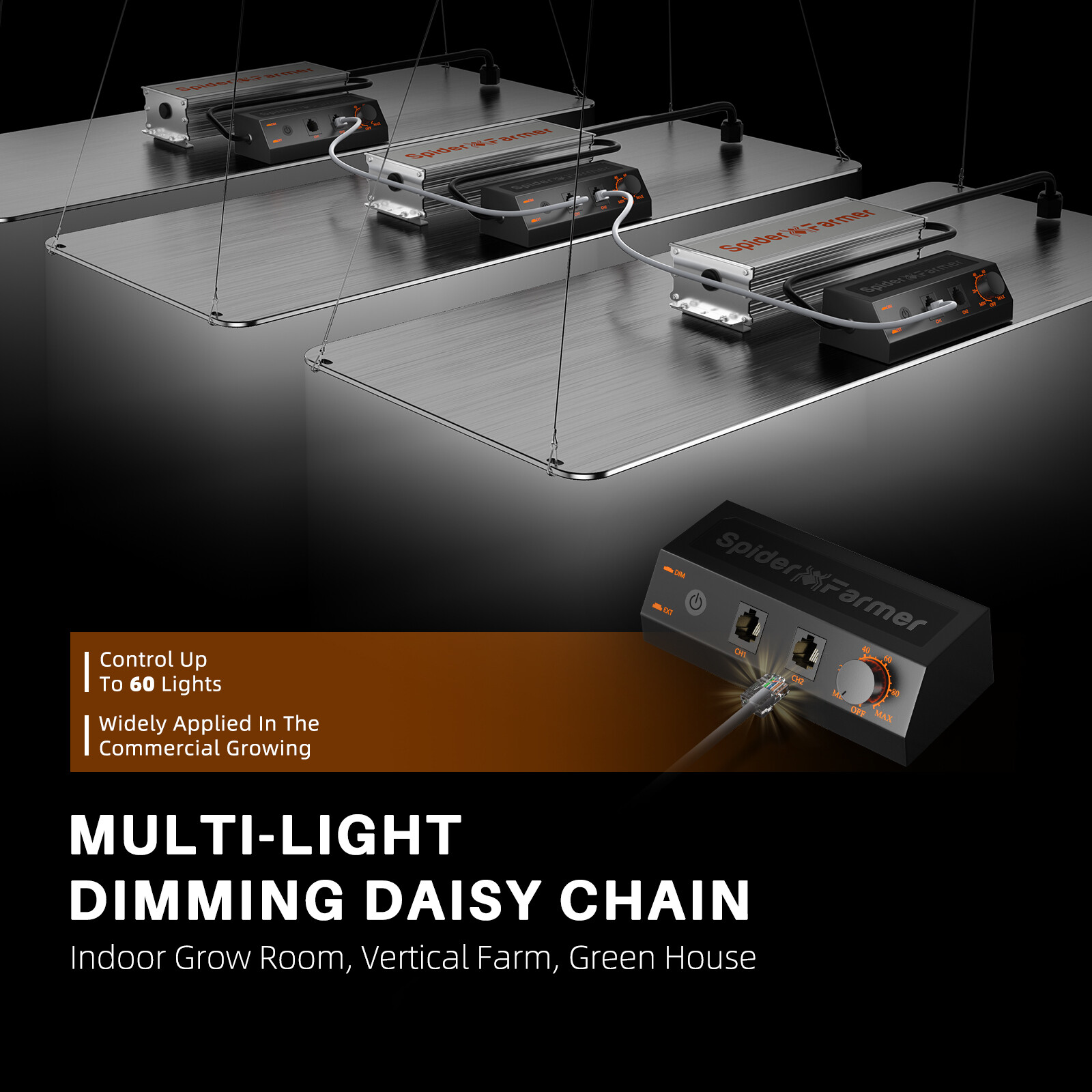 Spider Farmer SF2000 EVO LED Grow Light +2’x4′X6′ Grow Tent+4'' Inline Fan Combo