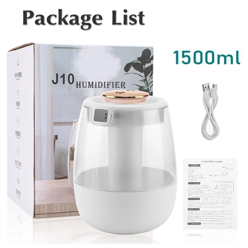 1500ml Humidifiers for Bedroom Large Room Office Cool Mist Air Humidifier Indoor