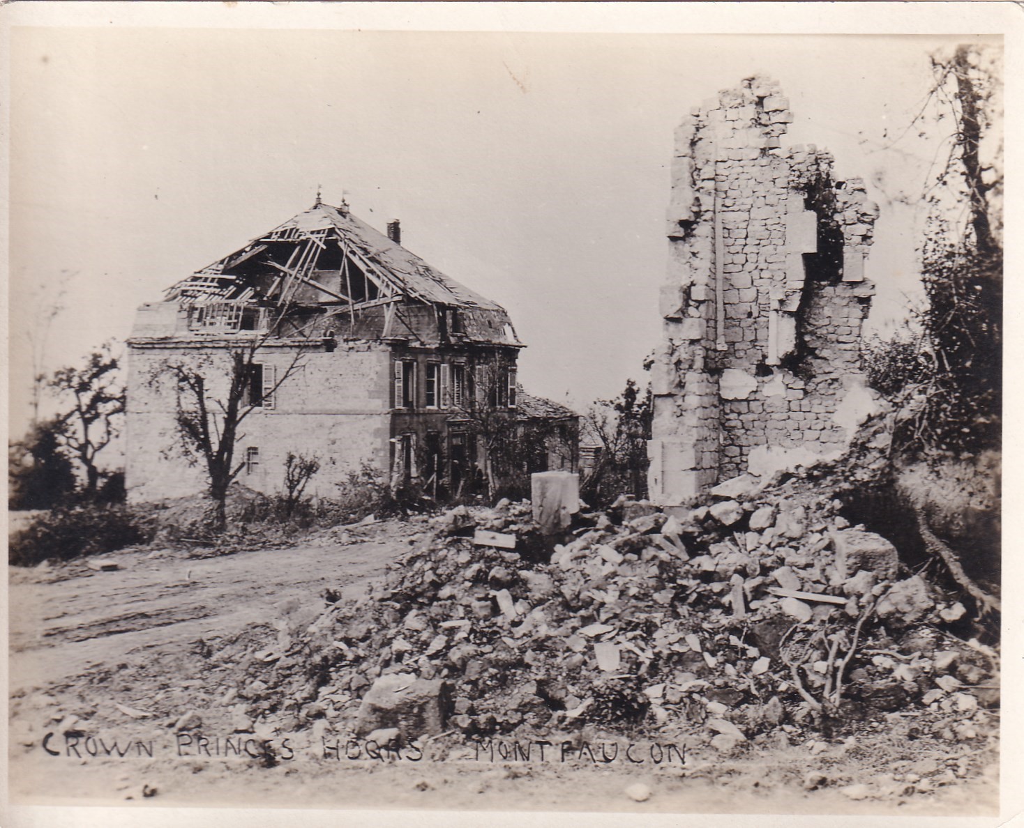 Original WWI Photo GERMAN CROWN PRINCE observation post MONTFAUCON France 998