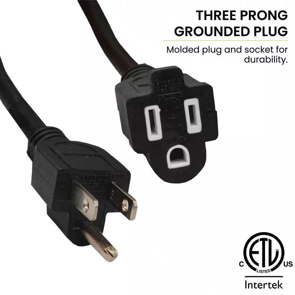 100 Ft. 16/3 SJT W-A Extension Cord - Black