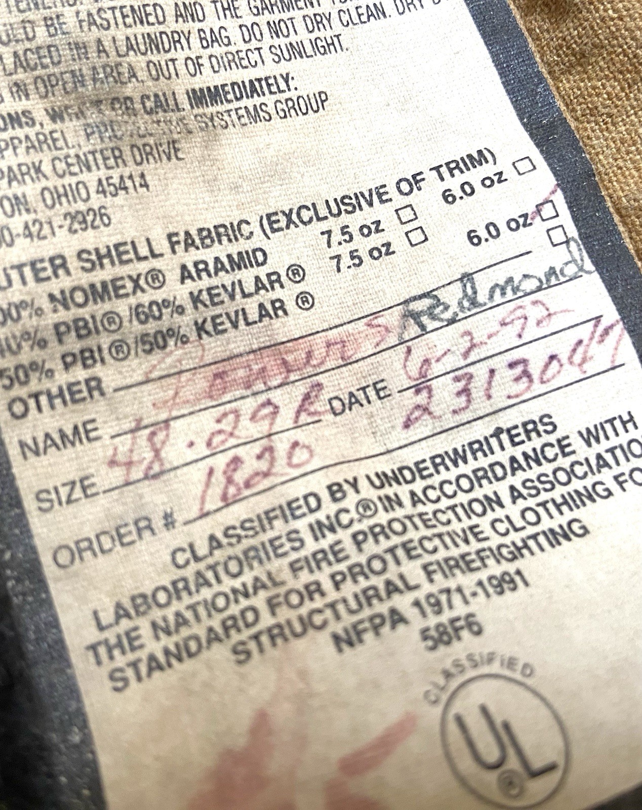 Vintage 80s 90s Janesville Turnout Gear Firefighter Uniform Coat Pants Sz 48/29R