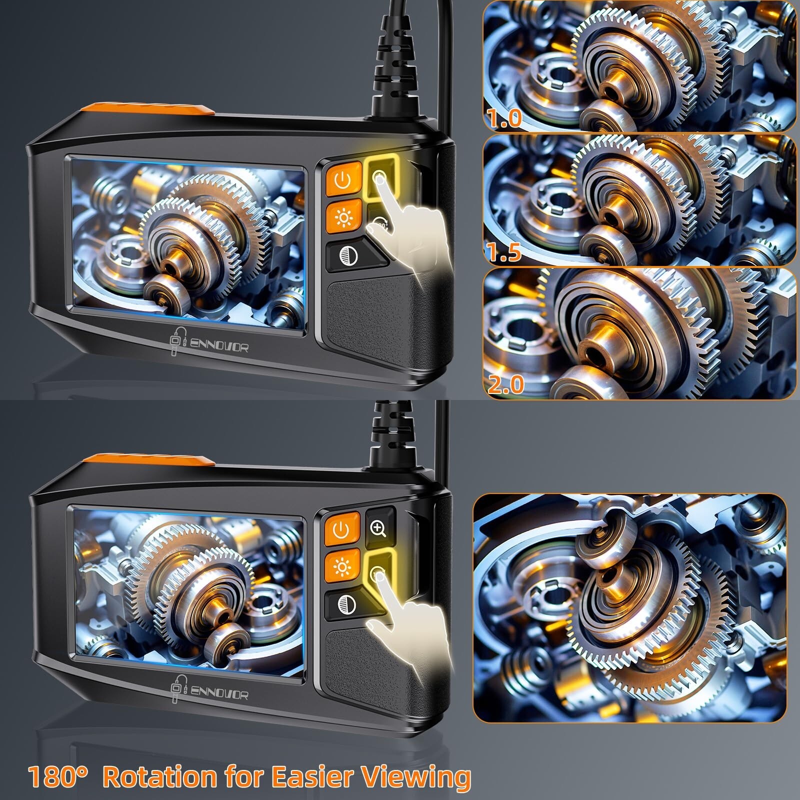 Endoscope Camera with Light,4.3" HD 1920P Snake Inspection Camera,16.4ft