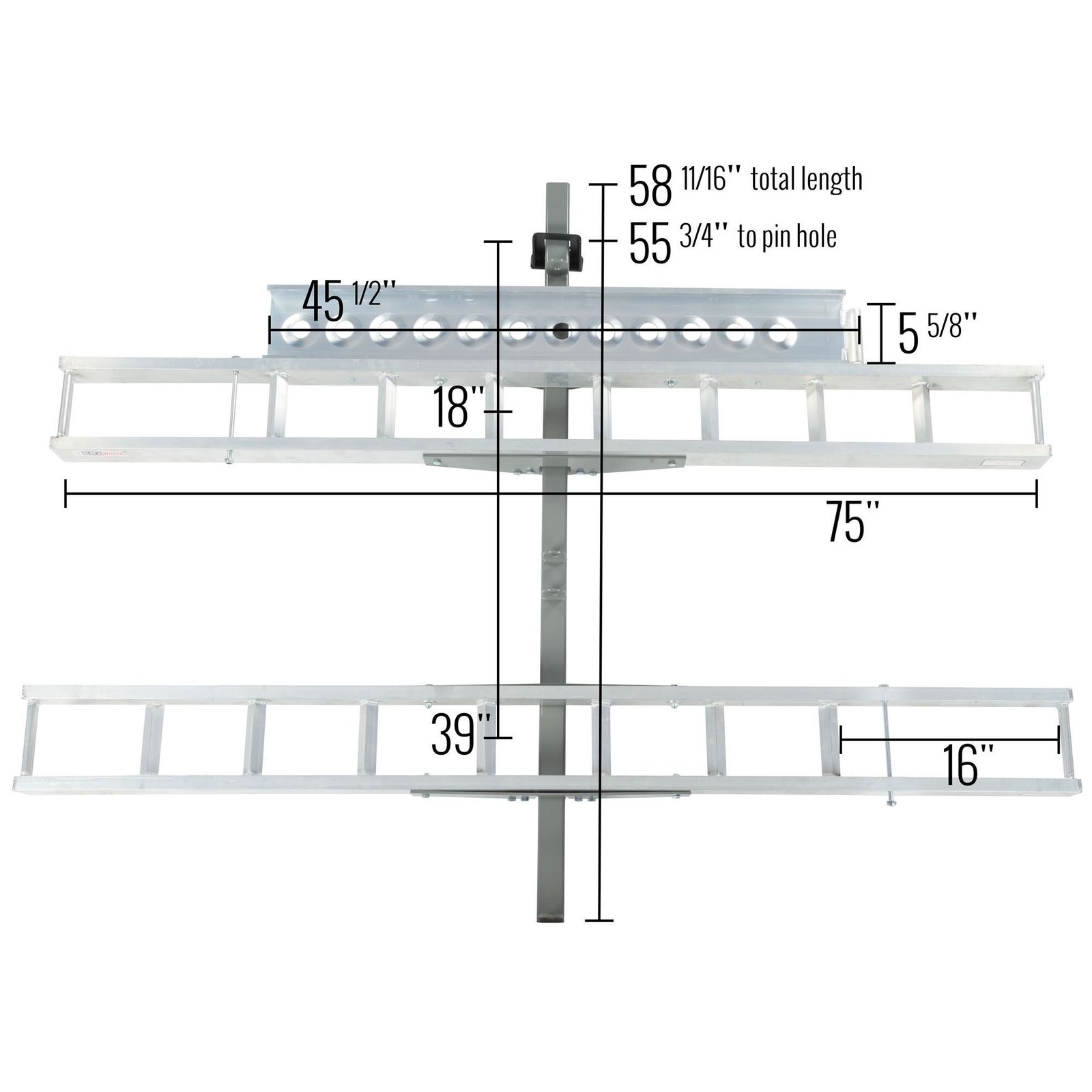 Black Widow Aluminum Double eBike or Fat Tire Bike Carrier – 600 lb. Capacity
