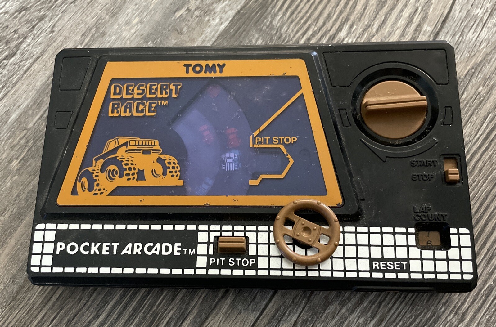 Vintage Tomy Desert Race Pocket Arcade Handheld Game 1980s Plays Great!