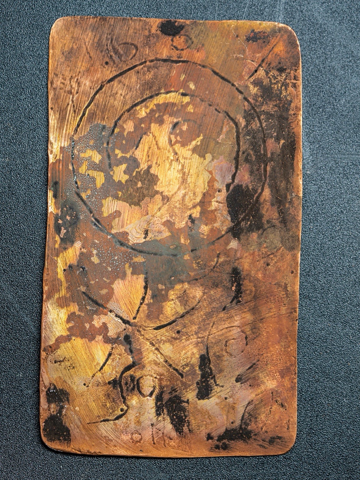 Glowing Bronze Magnetic Plates With Saturn From Tula Hidalgo Ojuelos