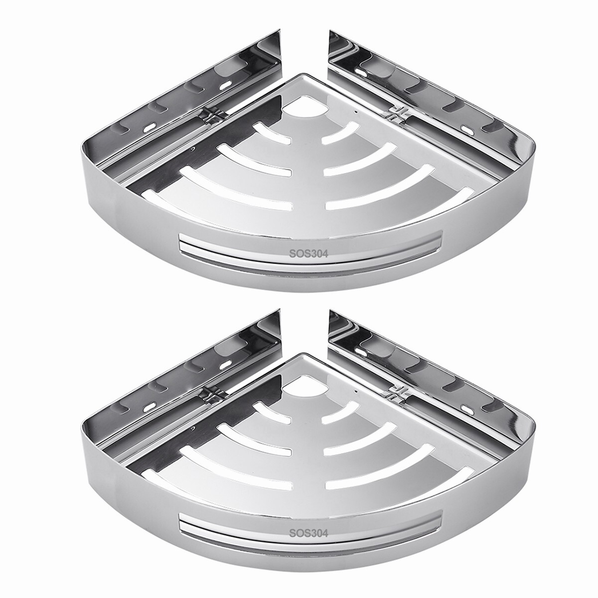 Shower Caddy Shelf Bathroom Corner Bath Storage Holder SS304 Organizer Rack 2pcs