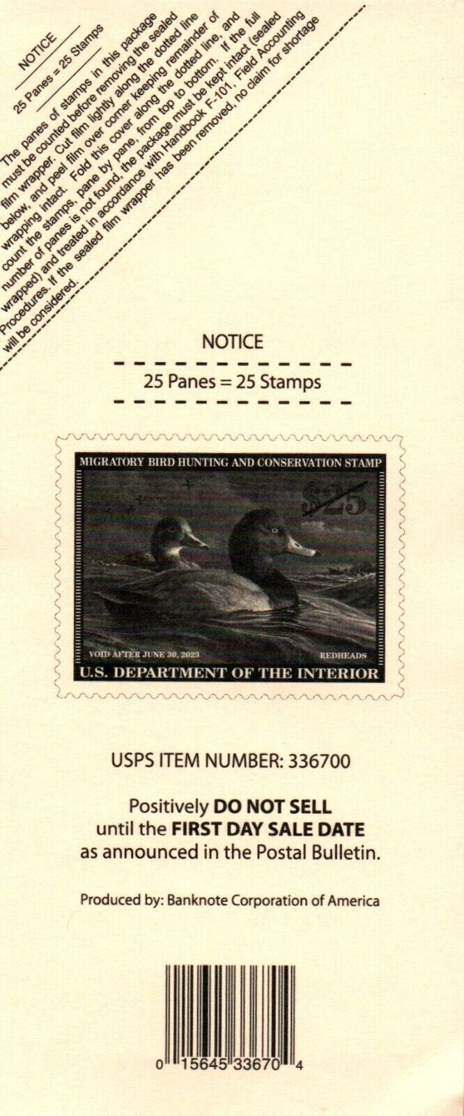 New Sealed Lot of 25 2022 - 2023 - $25 US Federal Duck Stamp by James Hautman