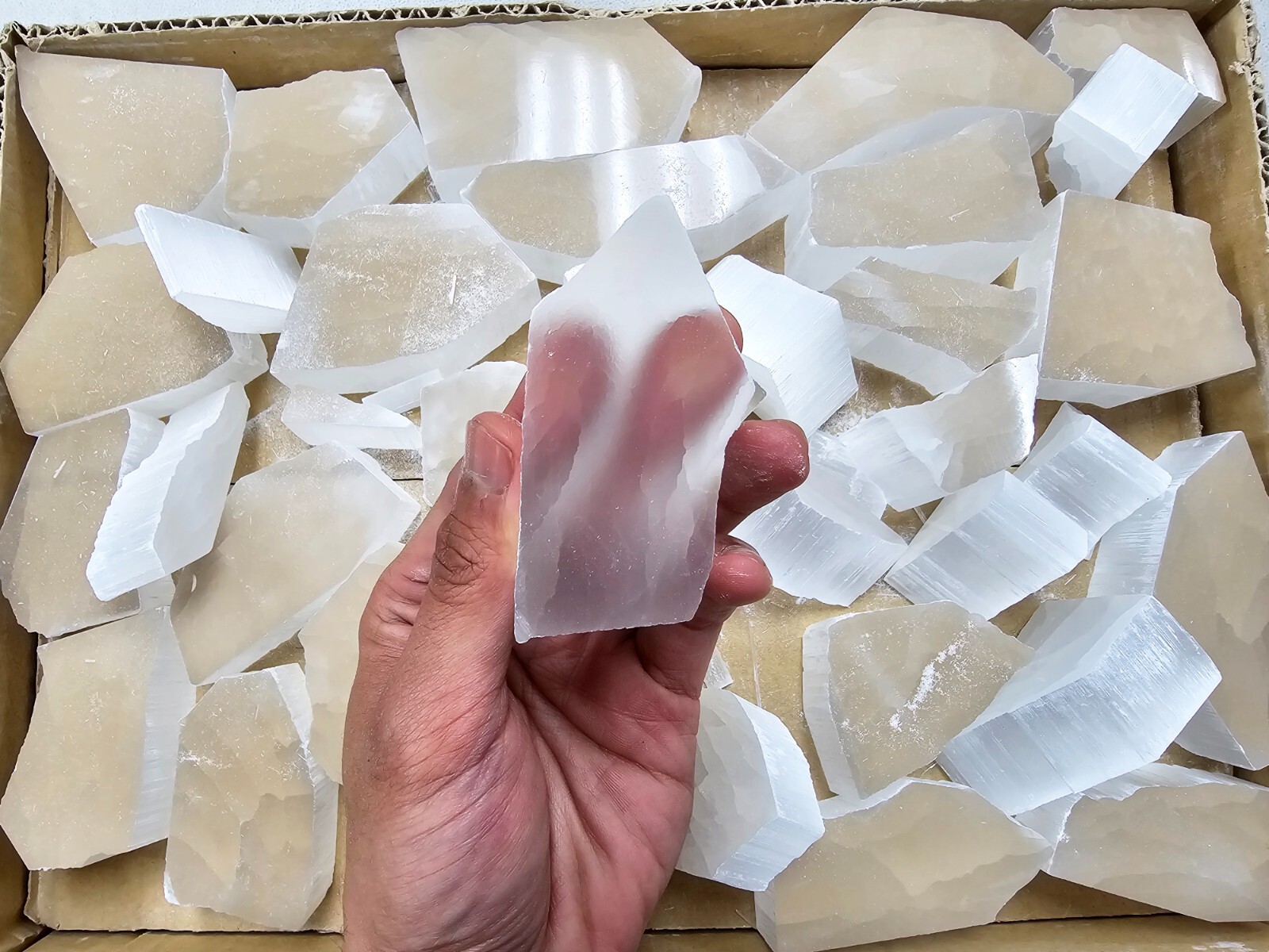 Ulexite TV Rock Slabs Optical Clear Crystals Television Stone Natural Spiritual