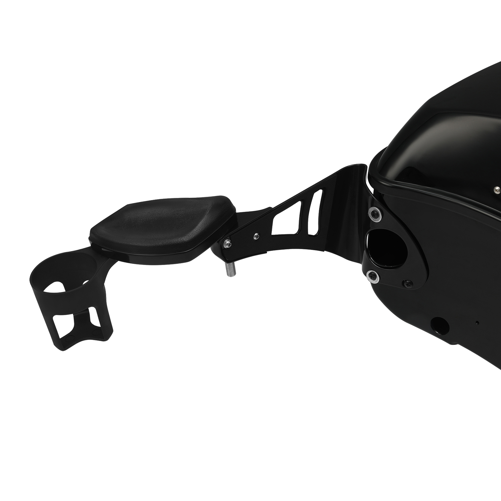 Black Passenger Arm Rests Armrests Drink Holder Fit For Harley Touring 2014-2024