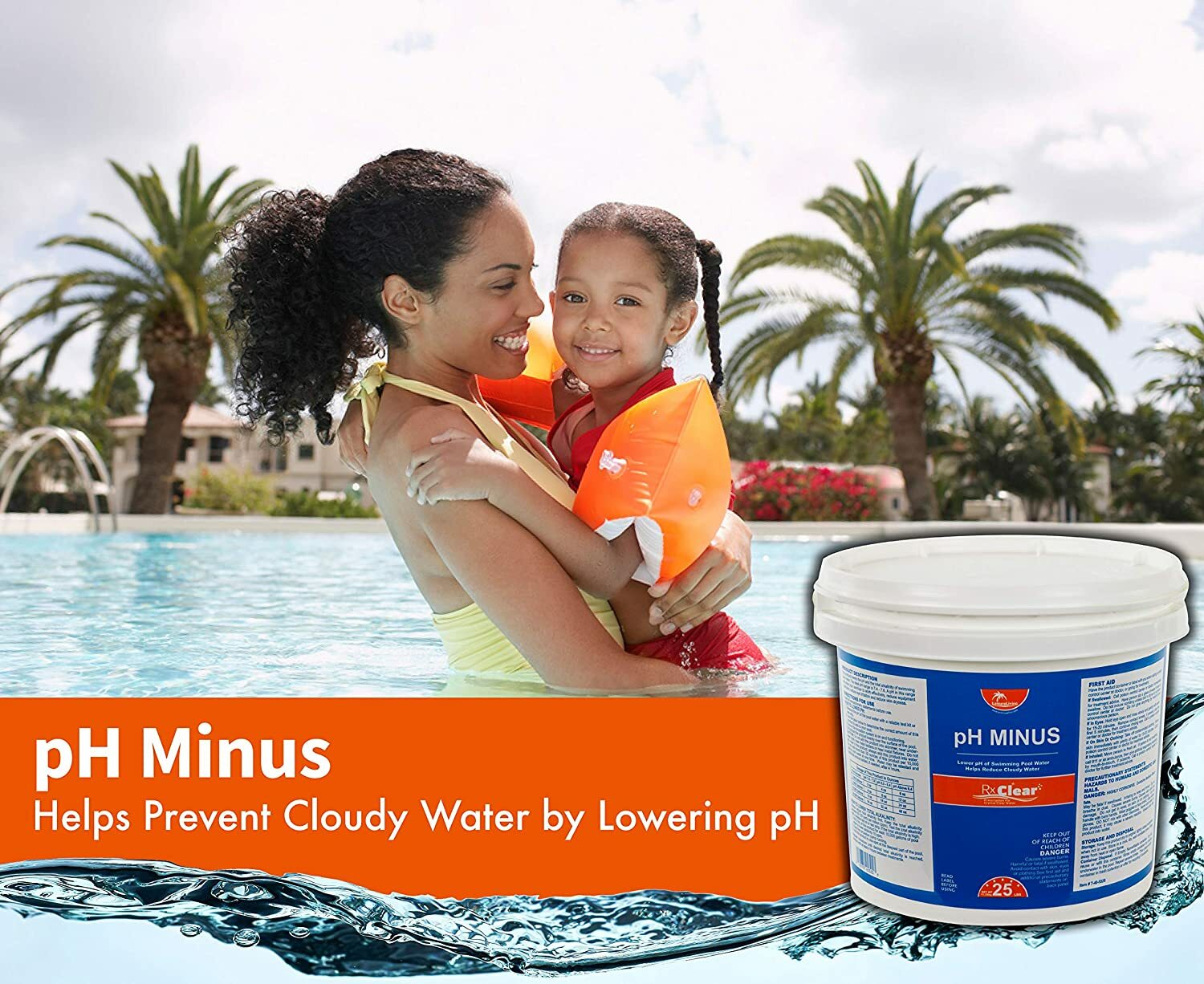 Rx Clear pH Minus Decreaser Sodium Bisulfate Swimming Pool Chemical - 25 lbs