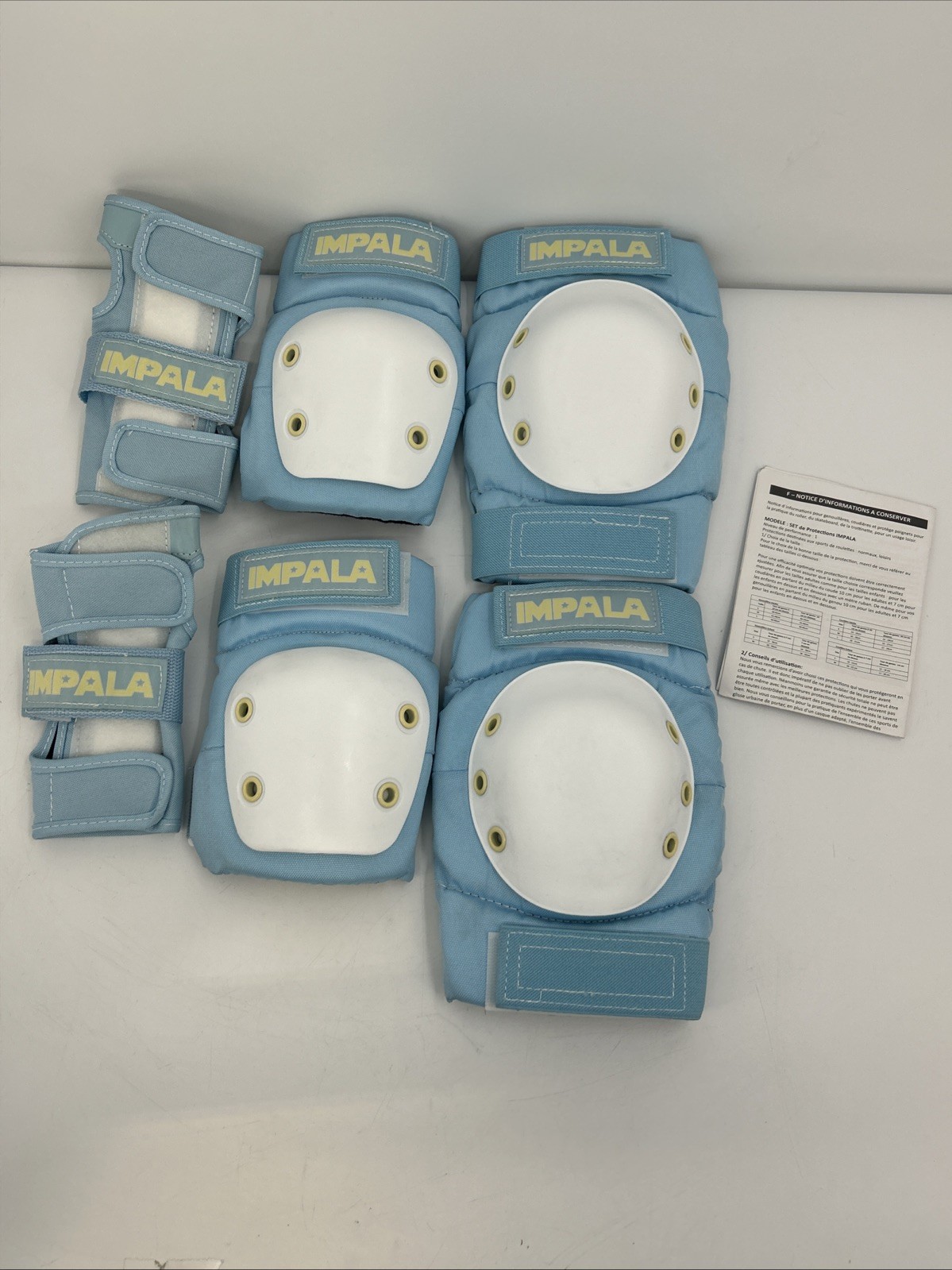 Impala Safety Gear Pack Adult SMALL Light Blue Knee Elbow Wrist Guards Skating