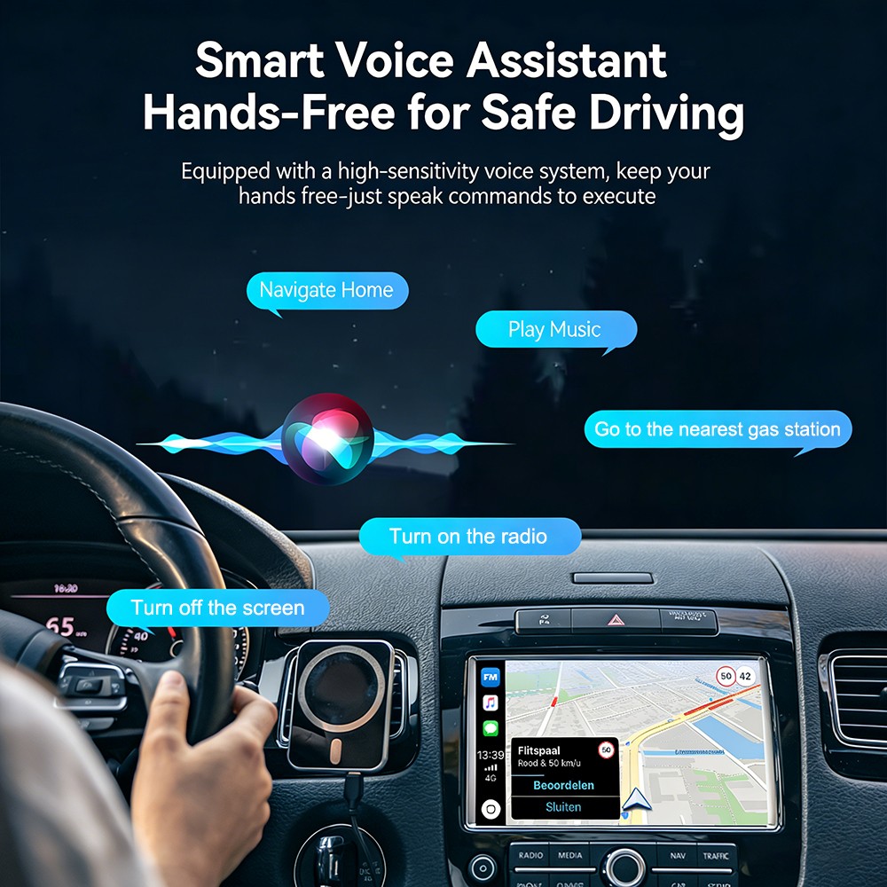 Wired to Wireless CarPlay Adapter for Apple iPhone/Android Auto/AirPlay/Miracast