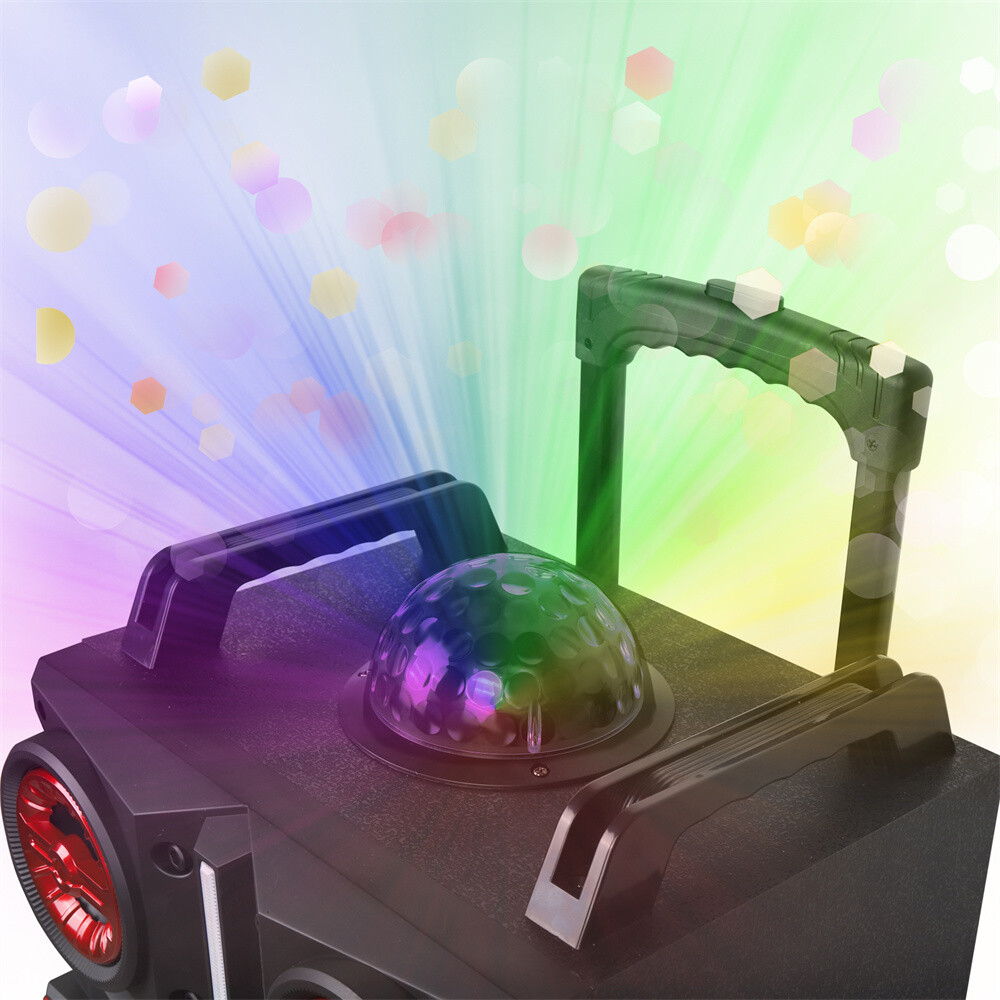 9000W Bluetooth Speaker Dual 10" Woofer Rechargable Party FM Karaok DJ LED AUX