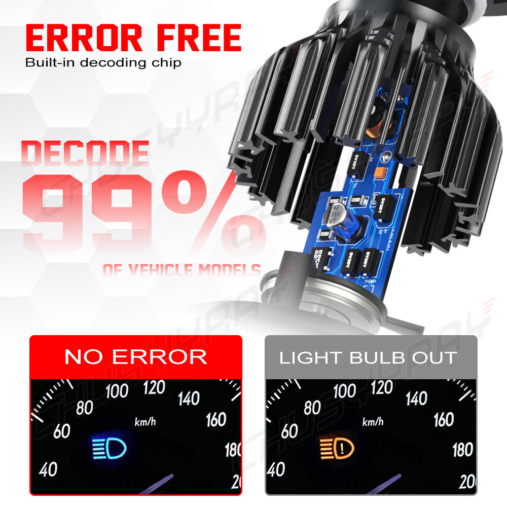 For Polaris XC 600: 1996-2003 Snowmobile 2870448; LED Headlight SUPER bulbs US