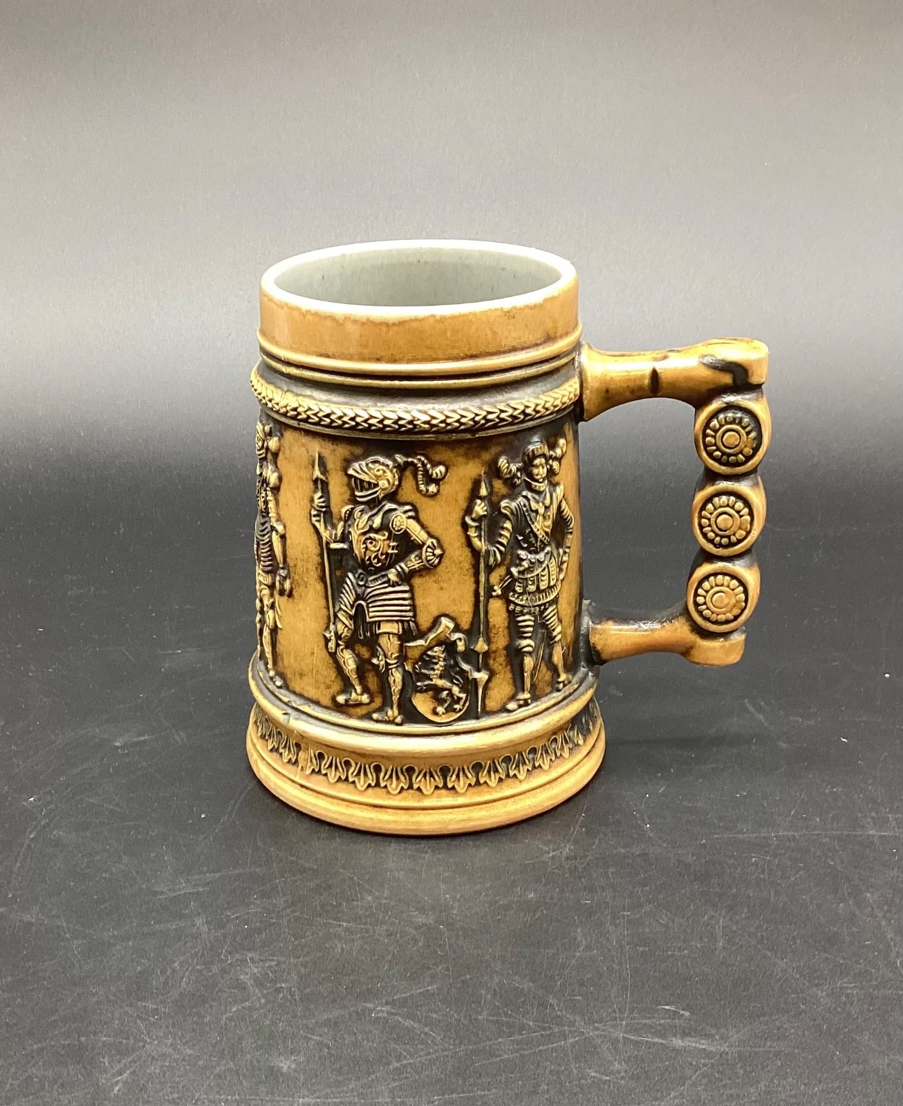 Vintage Gerz Stoneware W.Germany Beer Stein/Mug w/Men in Armor