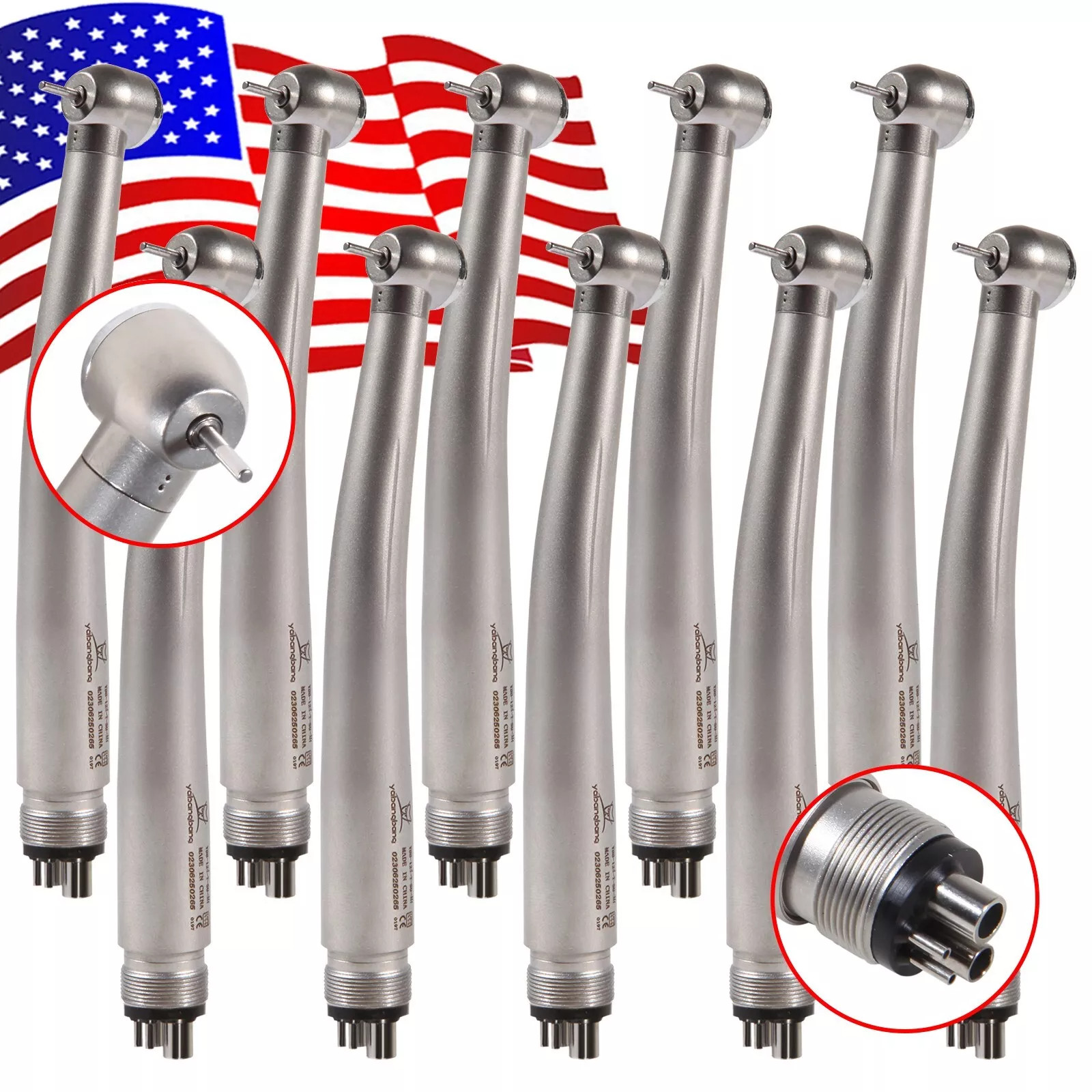 10*NSK Style PANA MAX Dental High Speed Turbine Handpiece Push Button 4Hole SALE