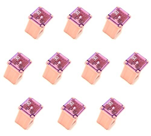10 Pack!! 30 AMP Pink Automotive Low Profile Mini J Case Fuse Compatible for all
