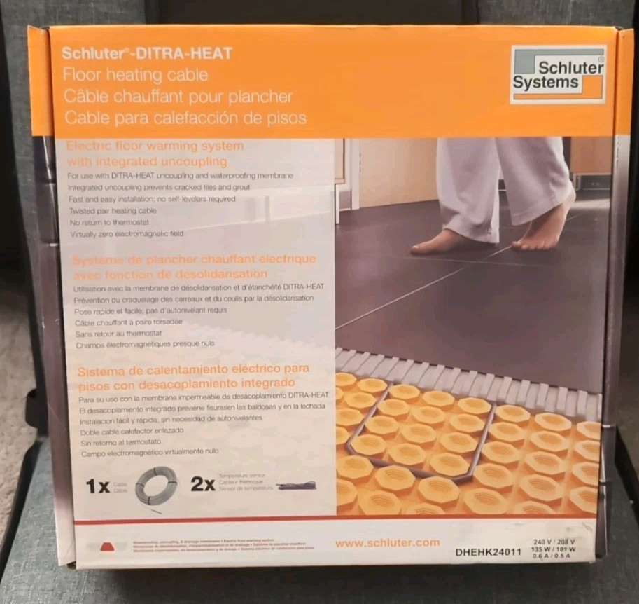 Schluter DITRA-HEAT DHEHK24011 Floor Heating Cable 240V 35.3 Ft- (10.7 Sqft)