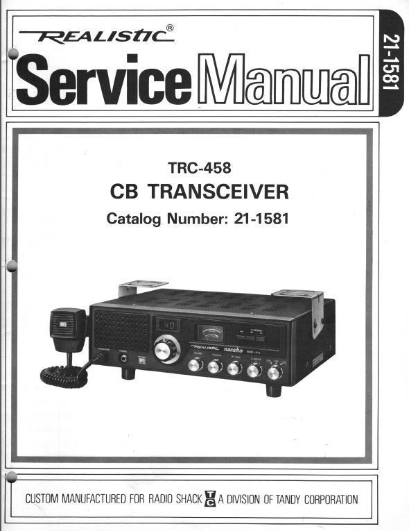 Realistic TRC-457/TRC-458 Capacitor rE-Cap Kit&Service Manual (PC-196BD)-Premium
