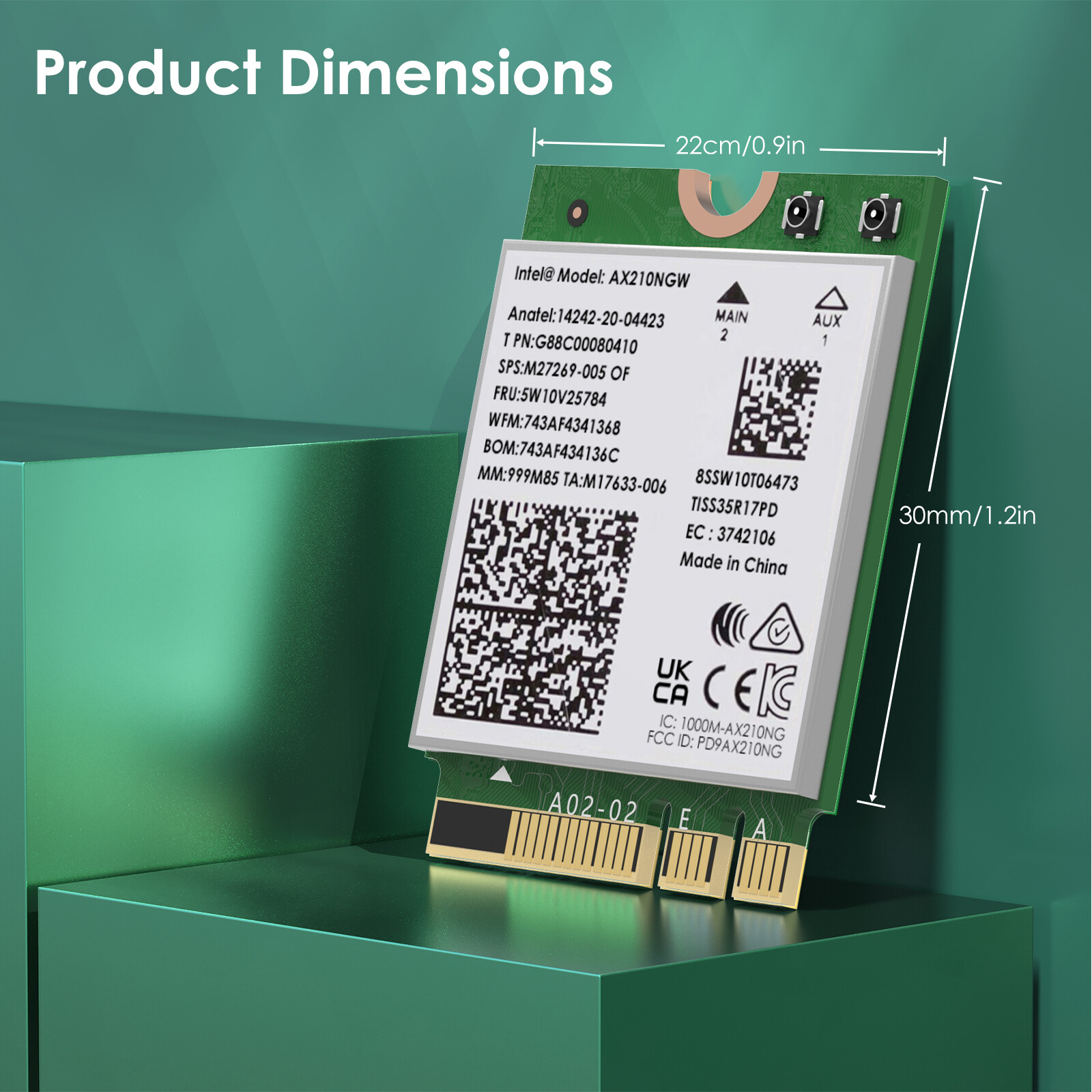 WiFi 6E Card M.2 Intel AX210 WiFi Bluetooth 5.3 Tri-Band Laptop M.2 Network Card