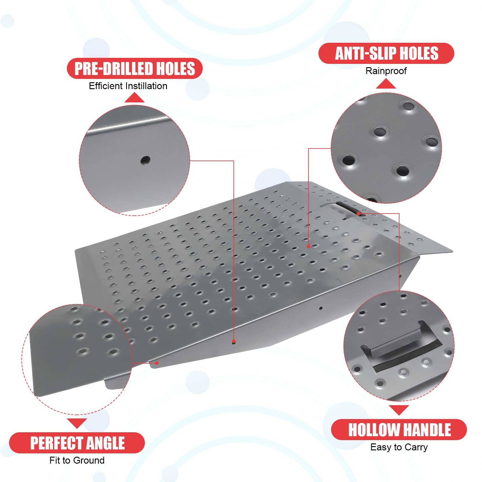 750lbs Shed Ramp Heavy-Duty Loading Ramps Curb Ramp for Lawn Mower Anti-Slip
