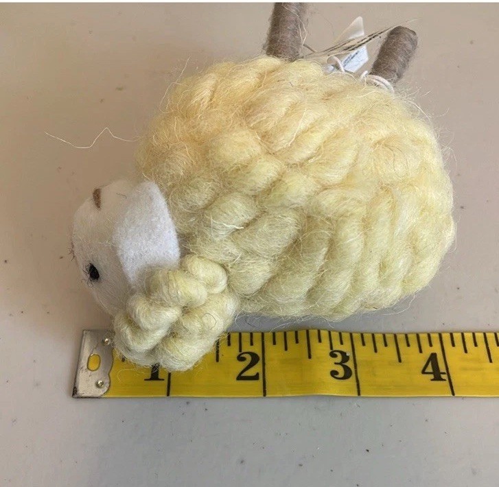 Pier 1 One Imports Set Of 4 Easter Wool Sheep Pastel Lambs Spring Decor