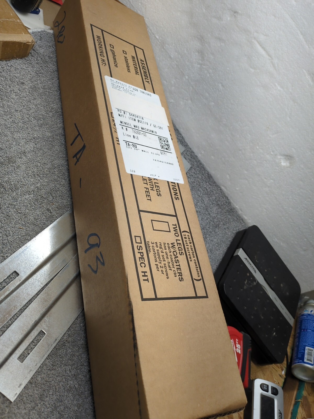 2 Advance Tabco K-397 Wall Clips Bracket for Turned Down Backsplashes TA-93 20"