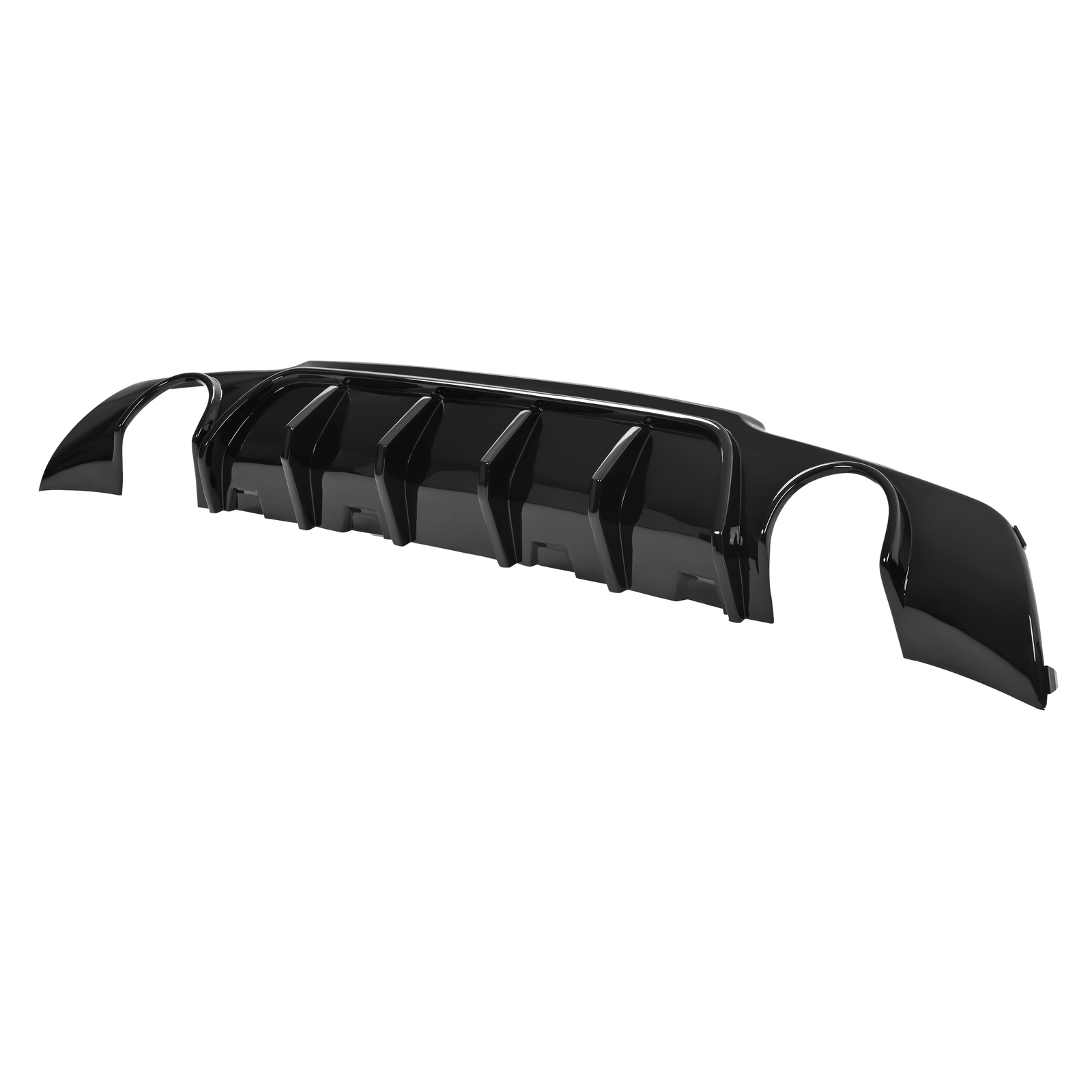 Rear Bumper Diffuser Valance Shark Fins Gloss Black Fits CHRYSLER 300 2015-2023