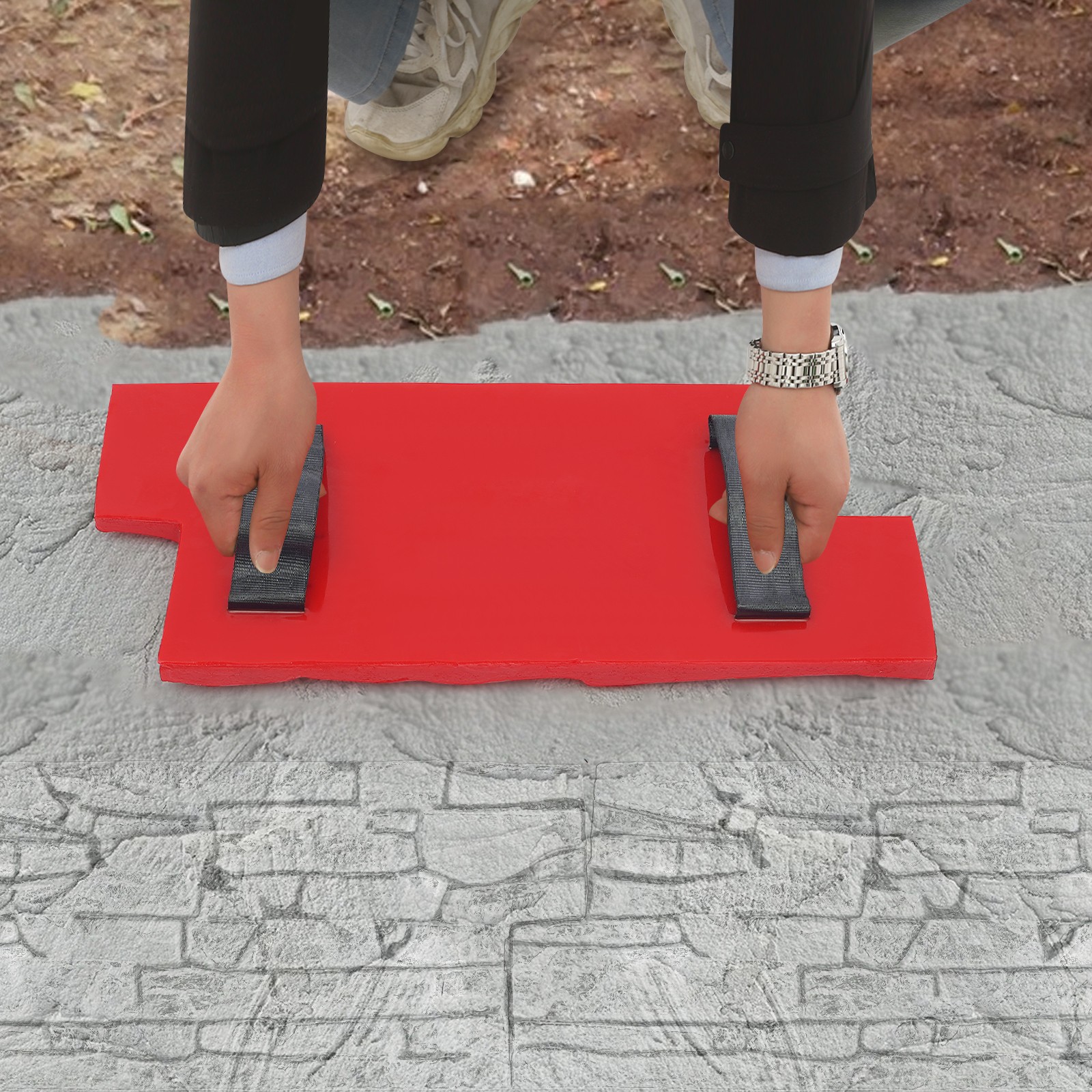 Concrete Wall Mold Polyurethane Seamless Stamp Cement Texture Stone Slate Mat US