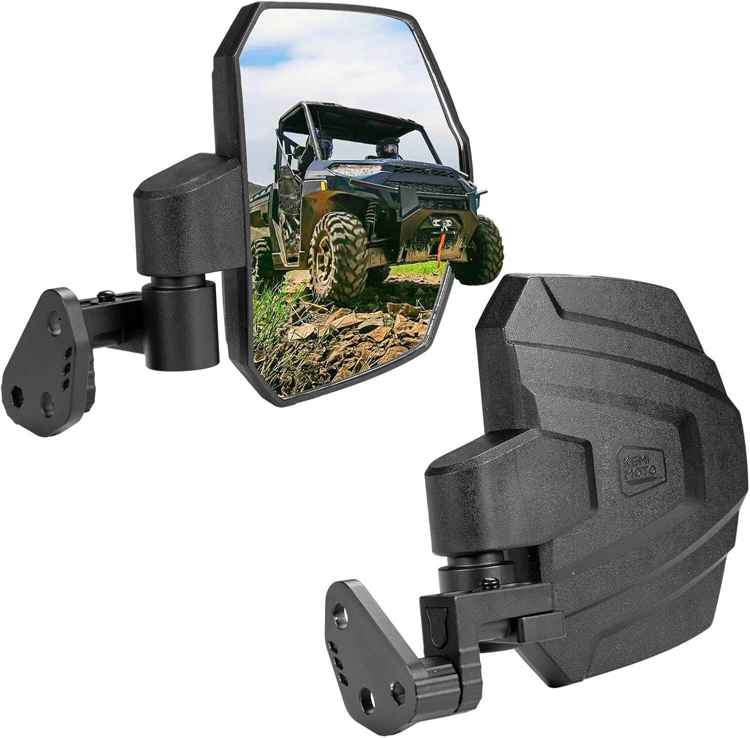 For Polaris Ranger XP 1000 Crew  UTV Side Mirrors Mounted On A-pillar 2018-2025