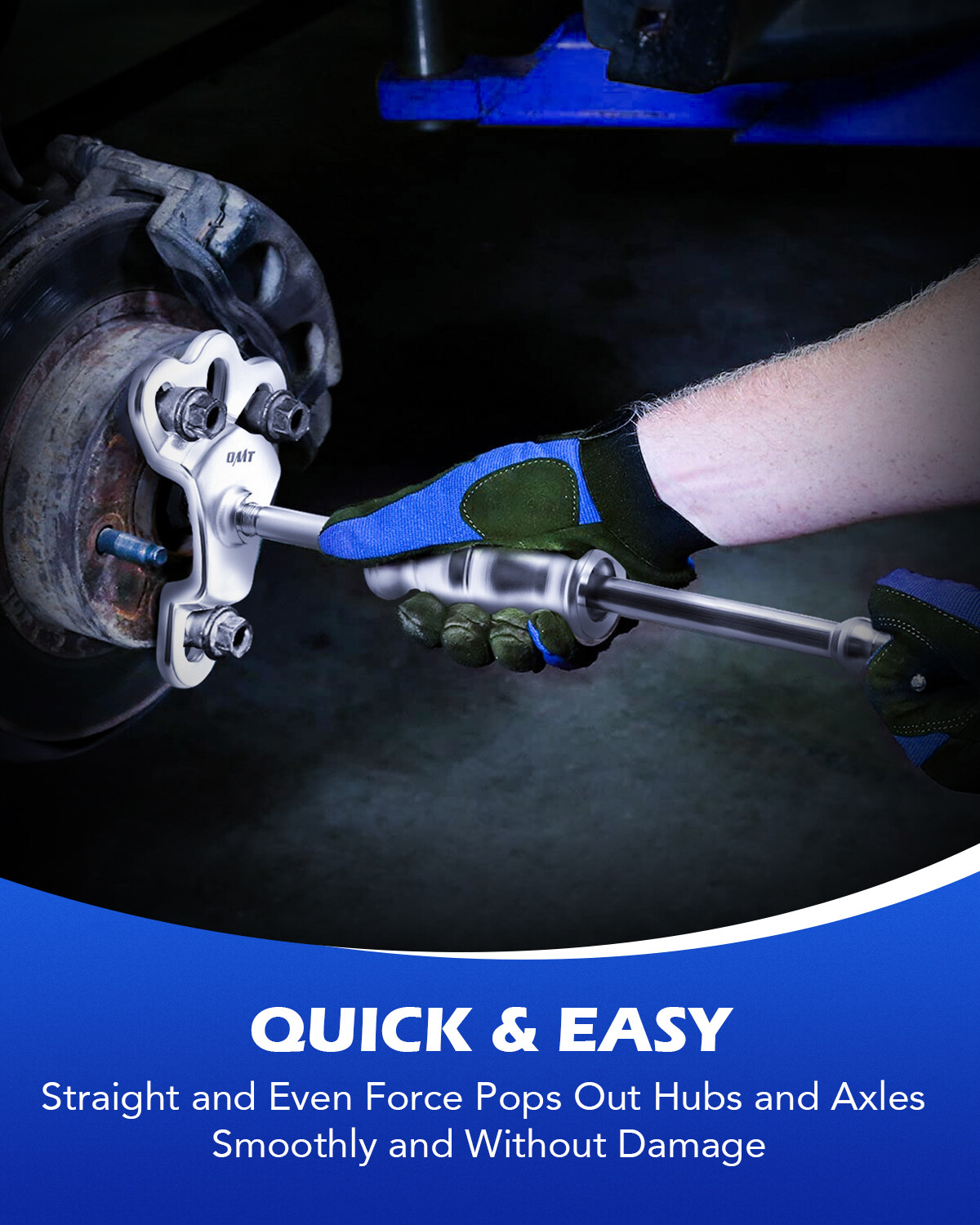 OMT 8pc Rear Axle Bearing Seal Remover Tool Kit Slide Hammer Set with Adapters