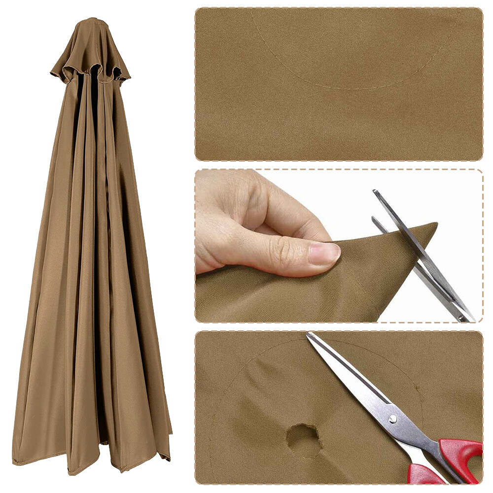 10ft Patio Umbrella Canopy Top Cover Replacement Fits 6/8 Ribs (Canopy Only)