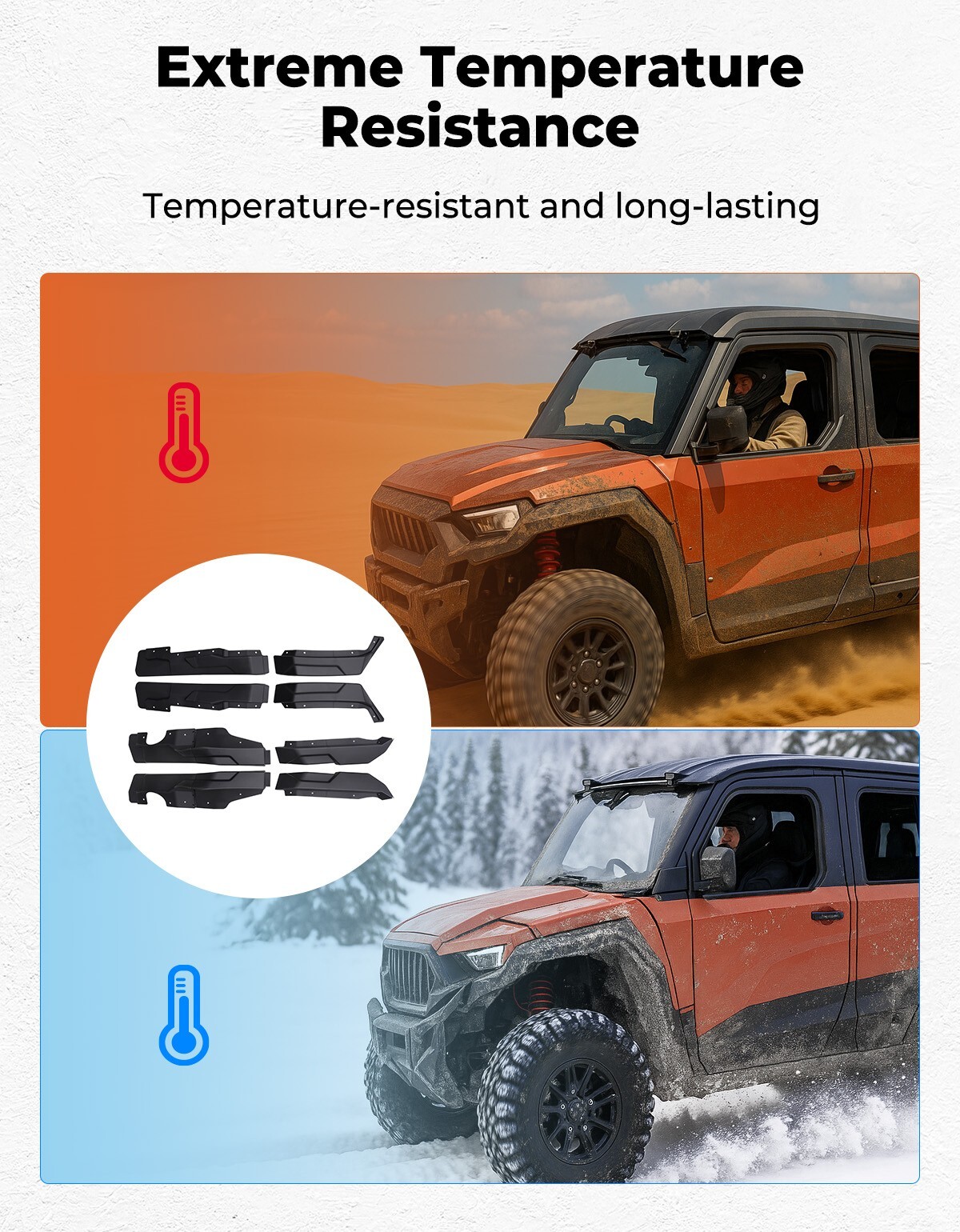 KEMIMOTO Front & Rear Fender Flares #2890638 For Polaris Xpedition XP/5 ADV/5