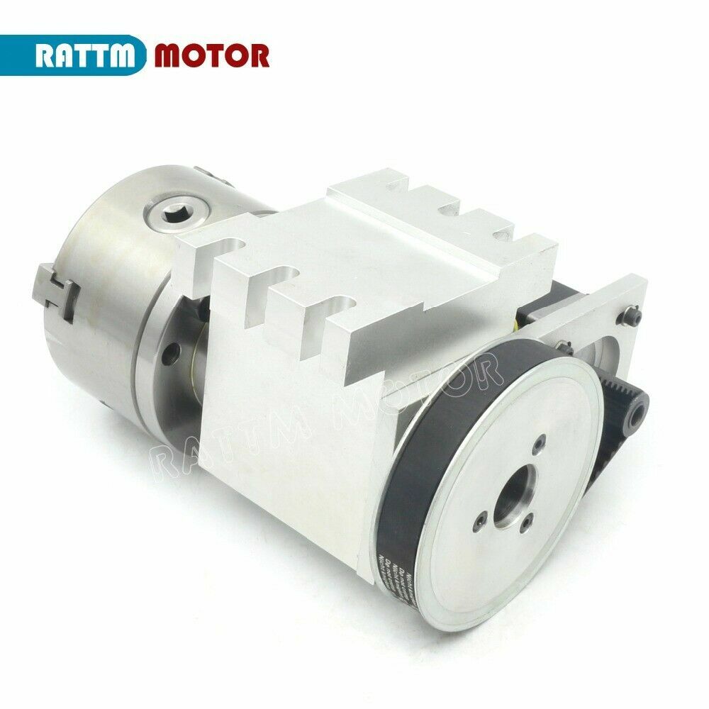 USA｜ Rotary Table A 4th Axis 3 Jaw 80mm Chuck 6:1+Tailstock for Woodworking/CNC