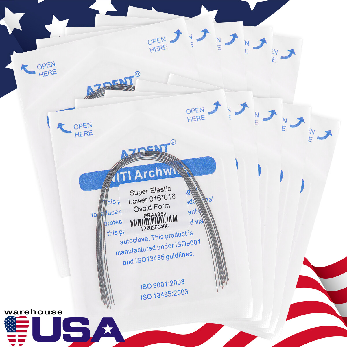 ortodoncia dental súper elástica niti arco cables Forma ovoide rectangular