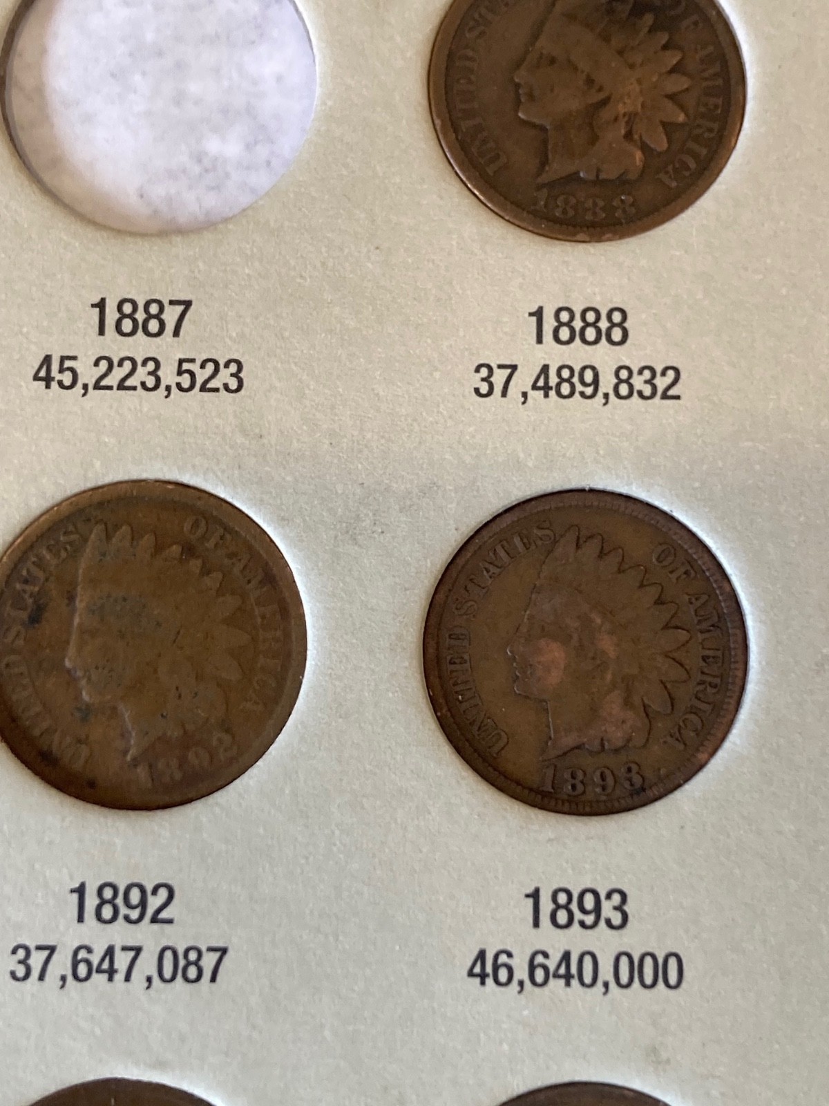 INDIAN CENT starter set in new folder, 20 different dates, nice decent coins