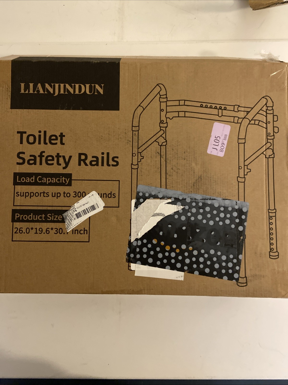 Lianjindun Toilet Safety Rails, Load Capacity 300Lbs w/ Handles For Elderly