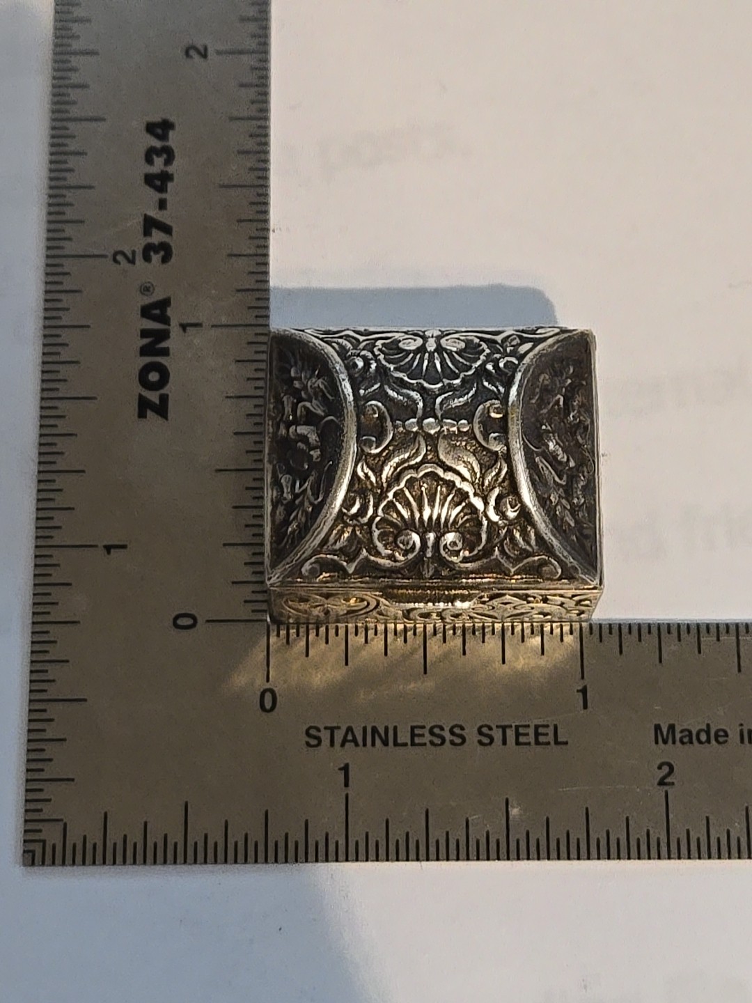 Antique Miniature Repoussé Domed Hinged Box Casket Sterling Silver