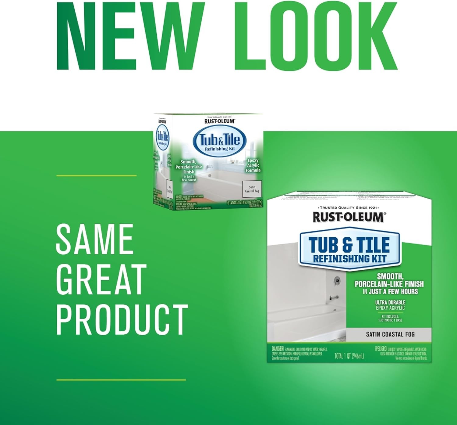 Rust-Oleum 385280 Tub And Tile Refinishing 2-Part Kit, Satin Coastal Fog