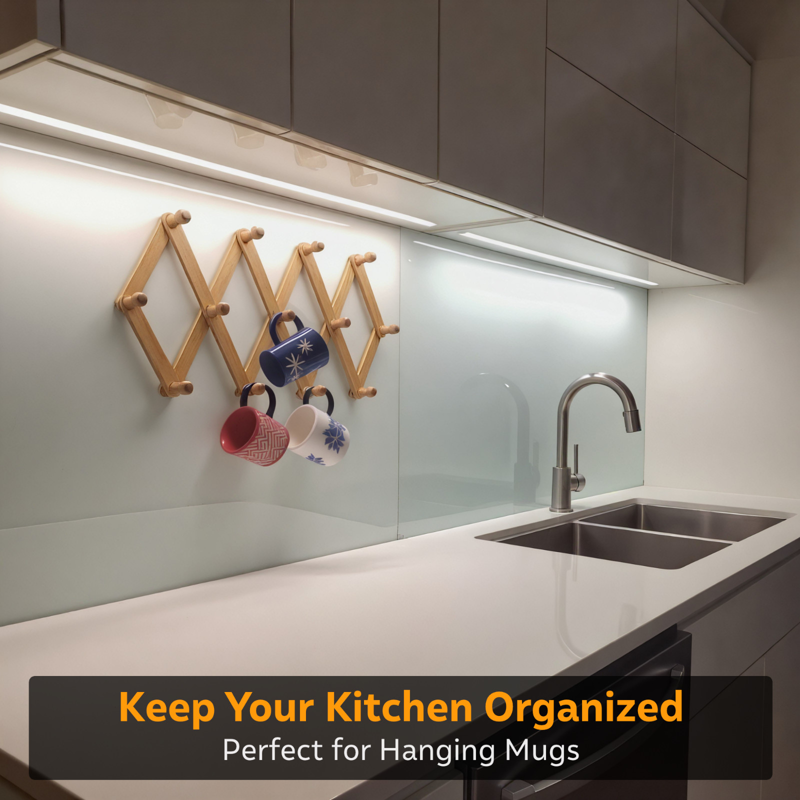 NNX Premium Accordion Rack for Wall, Expandable Coat Rack, Hat Organizer, Bamboo