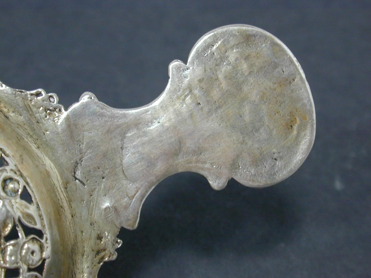 Antique Hanau Fredrich Reusswig 800? Silver Tea Strainer Rococo Repousse Germany