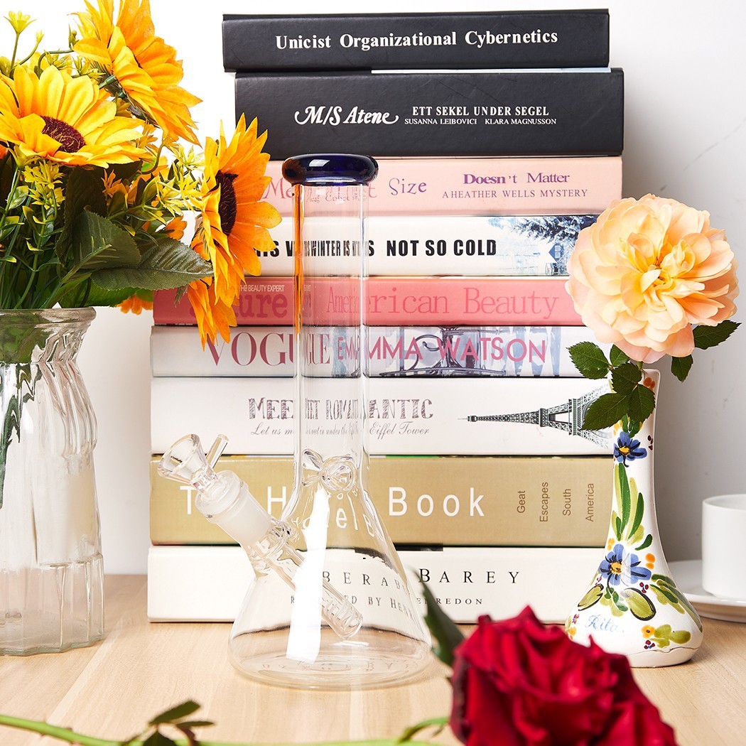 10" Heavy Duty Glass Bong Glass Water Pipe Smoking Tobacco Pipe Beaker 14MM Bowl